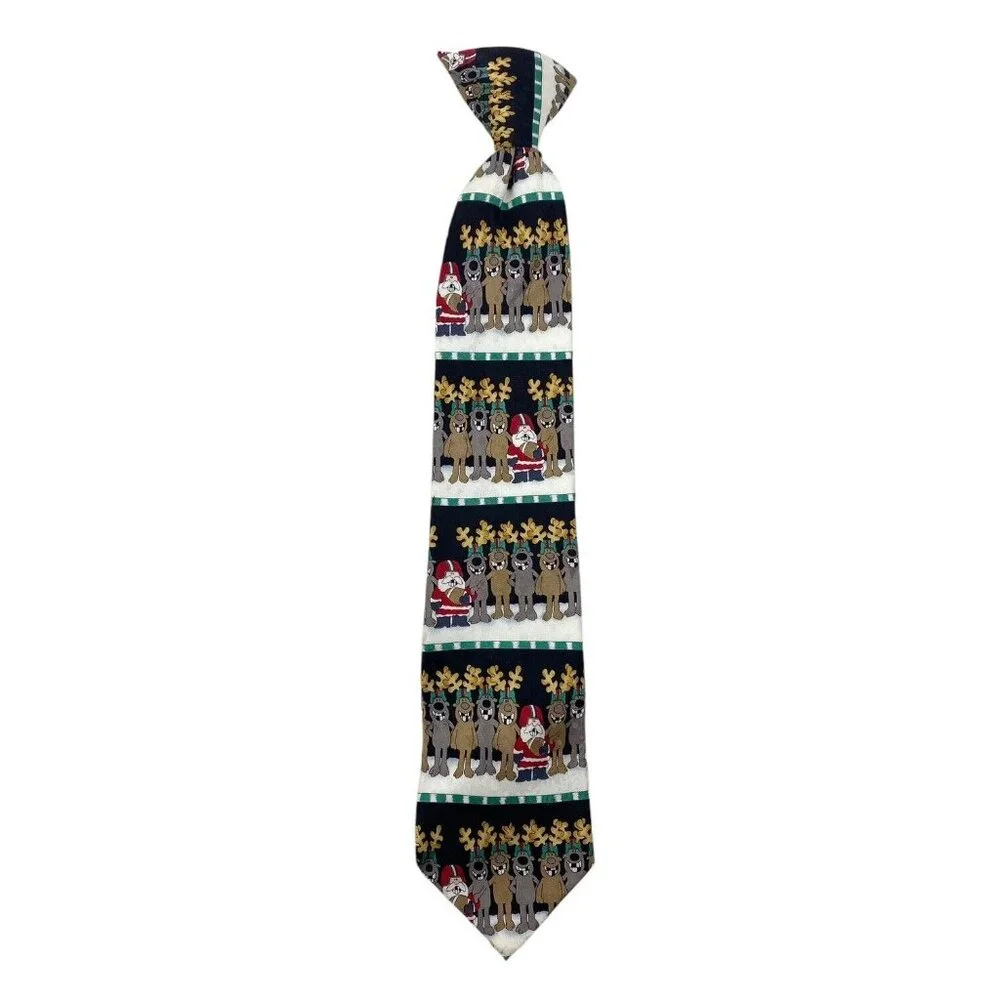 Dockers Boys Christmas Football Silk Clip On Tie Santa Reindeer FUN 14